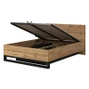 Lit coffre 160x200 style industriel - Collection MILOS. Coloris chene brut et noir.>Meublorama Hot
