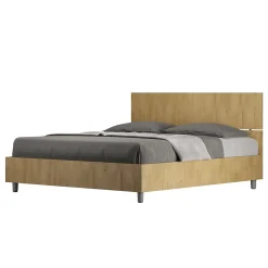 Ityhome Lit coffre 160x190 tête de lit droite Demas chêne* Lit Coffre
