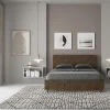 Ityhome Lit coffre 140x200 tête de lit droite Demas noyer* Lit Coffre