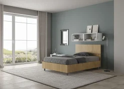 Ityhome Lit coffre 120x200 tête de lit droite Demas chêne* Lit Coffre