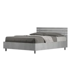 Lit coffre 140x190 tête de lit droite avec lattes en ciment Ankel>Ityhome Clearance