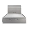 Lit coffre 160x200cm avec tête de lit lignes Bouclette Gris - Hauteur totale : 39cm>Sommeil De Plomb Outlet