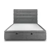Lit coffre 200x200cm avec tête de lit capitonnée Tissu Gris anthracite - Hauteur totale : 39cm>Sommeil De Plomb Clearance