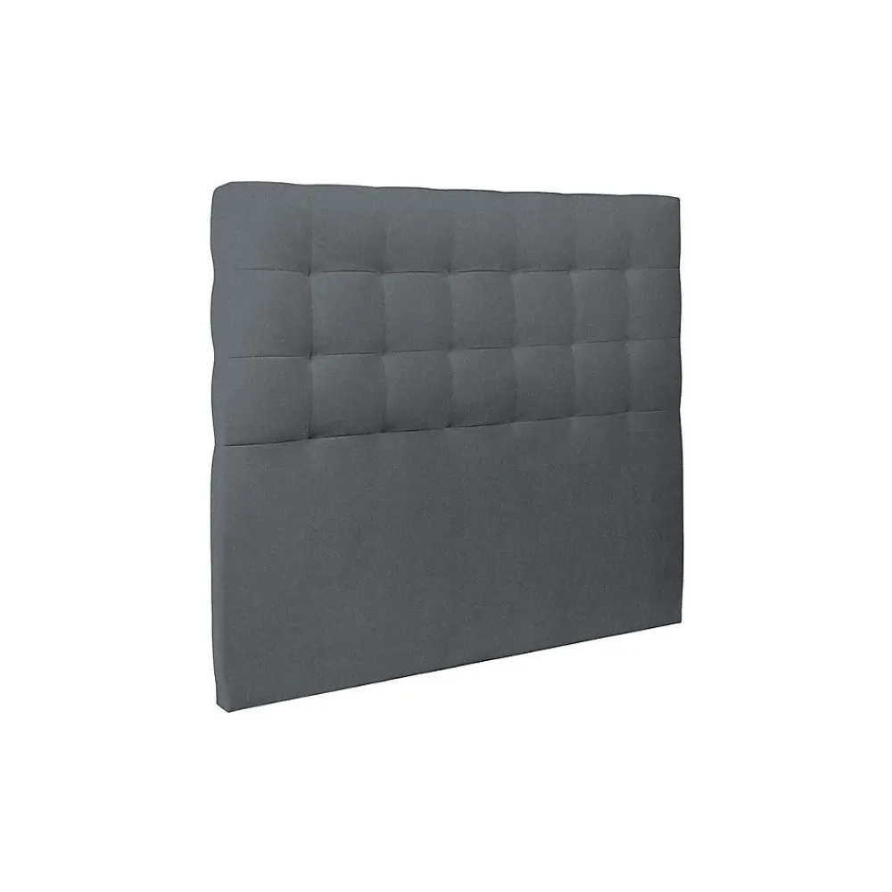 Lit coffre 140x200cm avec tête de lit capitonnée Velours Gris anthracite - Hauteur totale : 39cm>Sommeil De Plomb Outlet