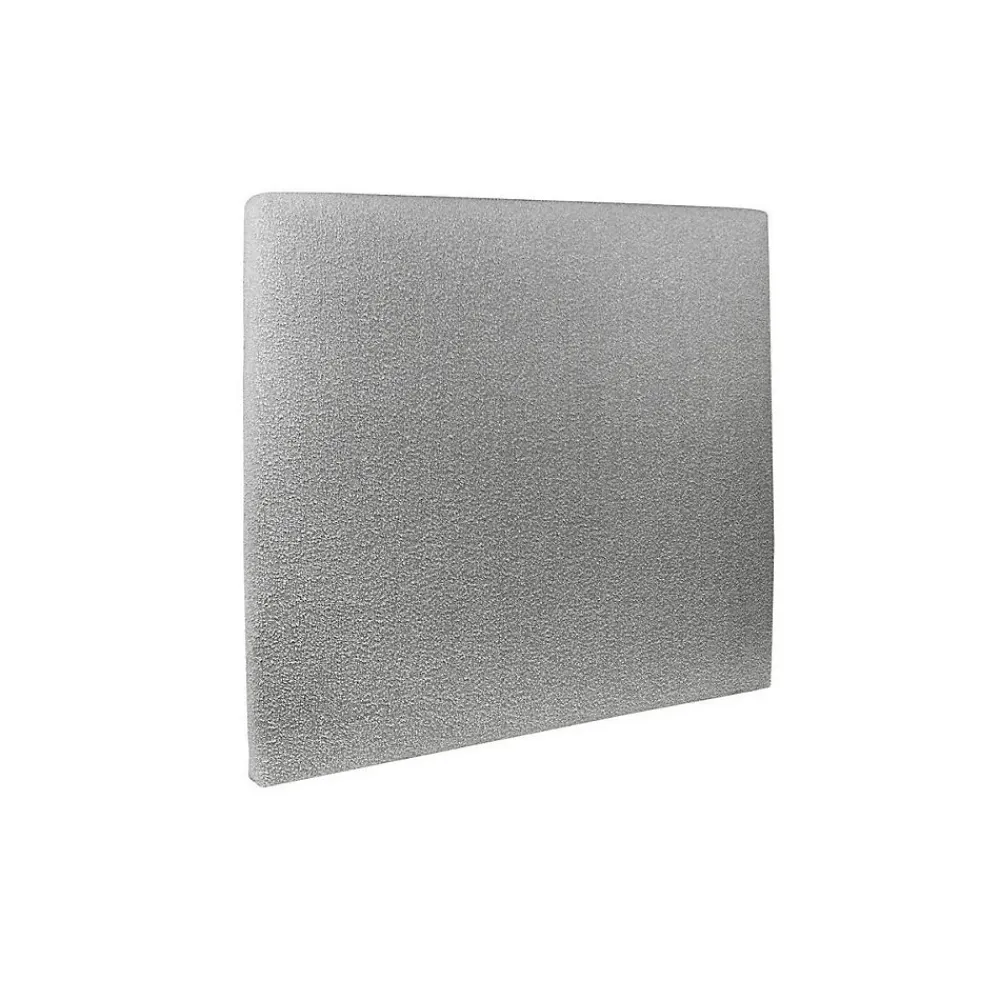 Lit coffre 140x190cm avec tête de lit tapissier Bouclette Gris - Hauteur totale : 39cm>Sommeil De Plomb Discount