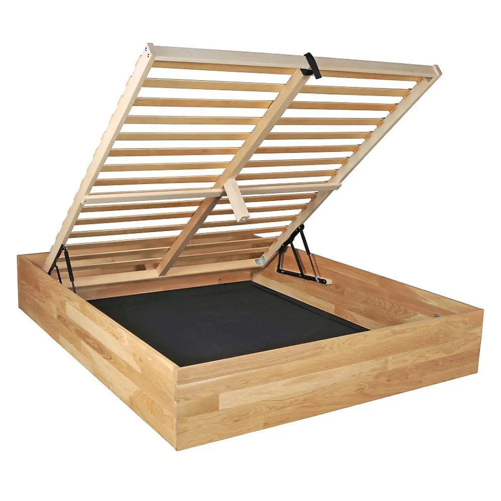 Lit coffre 140x200cm BEN + sommier/ Chêne massif huilé>Weber Industries Outlet