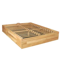 Weber Industries Lit coffre 160x200cm BEN + sommier/ Chêne massif huilé* Lit Coffre
