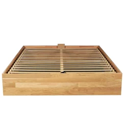 Weber Industries Lit coffre 160x200cm BEN + sommier/ Chêne massif huilé* Lit Coffre