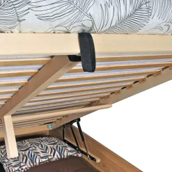 Weber Industries Lit coffre 160x200cm BEN + sommier/ Chêne massif huilé* Lit Coffre