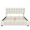 Lit Coffre 160x200cm, Cadre De Lit Rembourré Avec Éclairage LED Et Sommier à Lattes, Velours Beige>Fortuna lai New