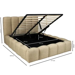 Lit coffre 140x190cm NEST + 1 sommier / Beige><noscript><img width=