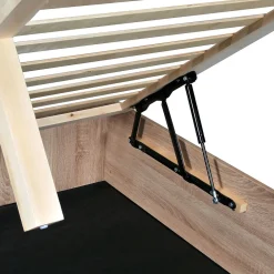 Weber Industries Lit coffre 180x200cm VERSO + 1 sommier / Décor Chêne Blanchi* Lit Coffre