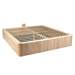 Weber Industries Lit coffre 180x200cm VERSO + 1 sommier / Décor Chêne Blanchi* Lit Coffre