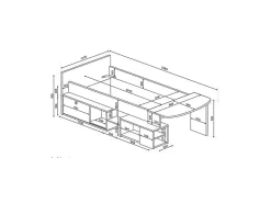 Vente-unique Lit combiné 90 x 200 cm avec bureau et rangements - Blanc et naturel + Sommier + Matelas - PALOMA*Enfant Lit Enfant