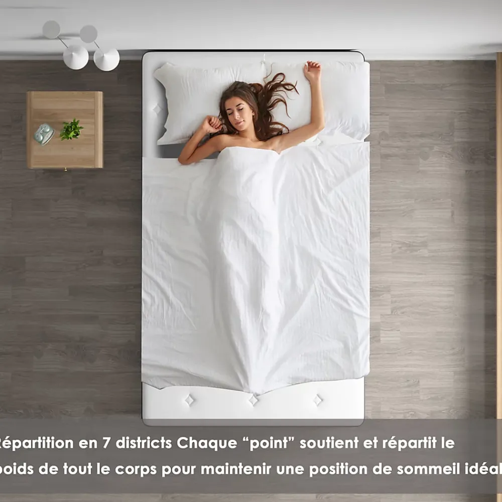 Teeno Lit combiné avec matelas à ressorts et cadre de lit en fer, 18 cm d'épaisseur, 90 x 190 cm, 6 pieds.* Ensemble Sommier Et Matelas