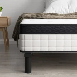 Teeno Lit combiné avec matelas à ressorts et cadre de lit en fer, 18 cm d'épaisseur, 90 x 190 cm, 6 pieds.* Ensemble Sommier Et Matelas