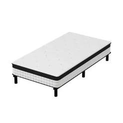 Teeno Lit combiné avec matelas à ressorts et cadre de lit en fer, 18 cm d'épaisseur, 90 x 190 cm, 6 pieds.* Ensemble Sommier Et Matelas