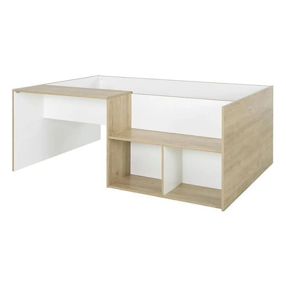 Diagone Lit combiné enfant OSCAR - 90 x 190 cm - Chene clair / Blanc -* Lit Simple