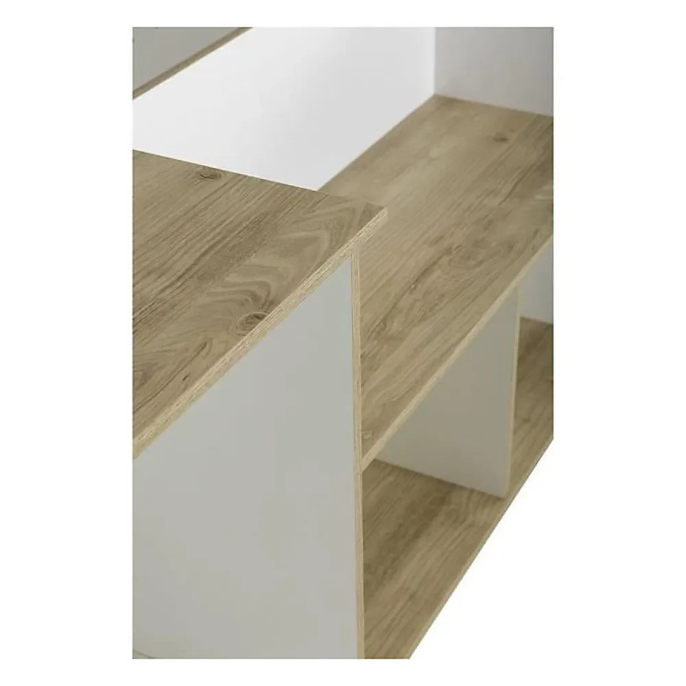 Diagone Lit combiné enfant OSCAR - 90 x 190 cm - Chene clair / Blanc -* Lit Simple