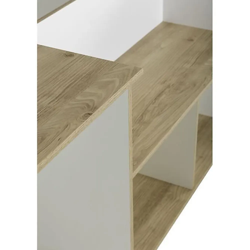 Diagone Lit combiné enfant OSCAR - 90 x 190 cm - Chene clair / Blanc -* Lit Simple