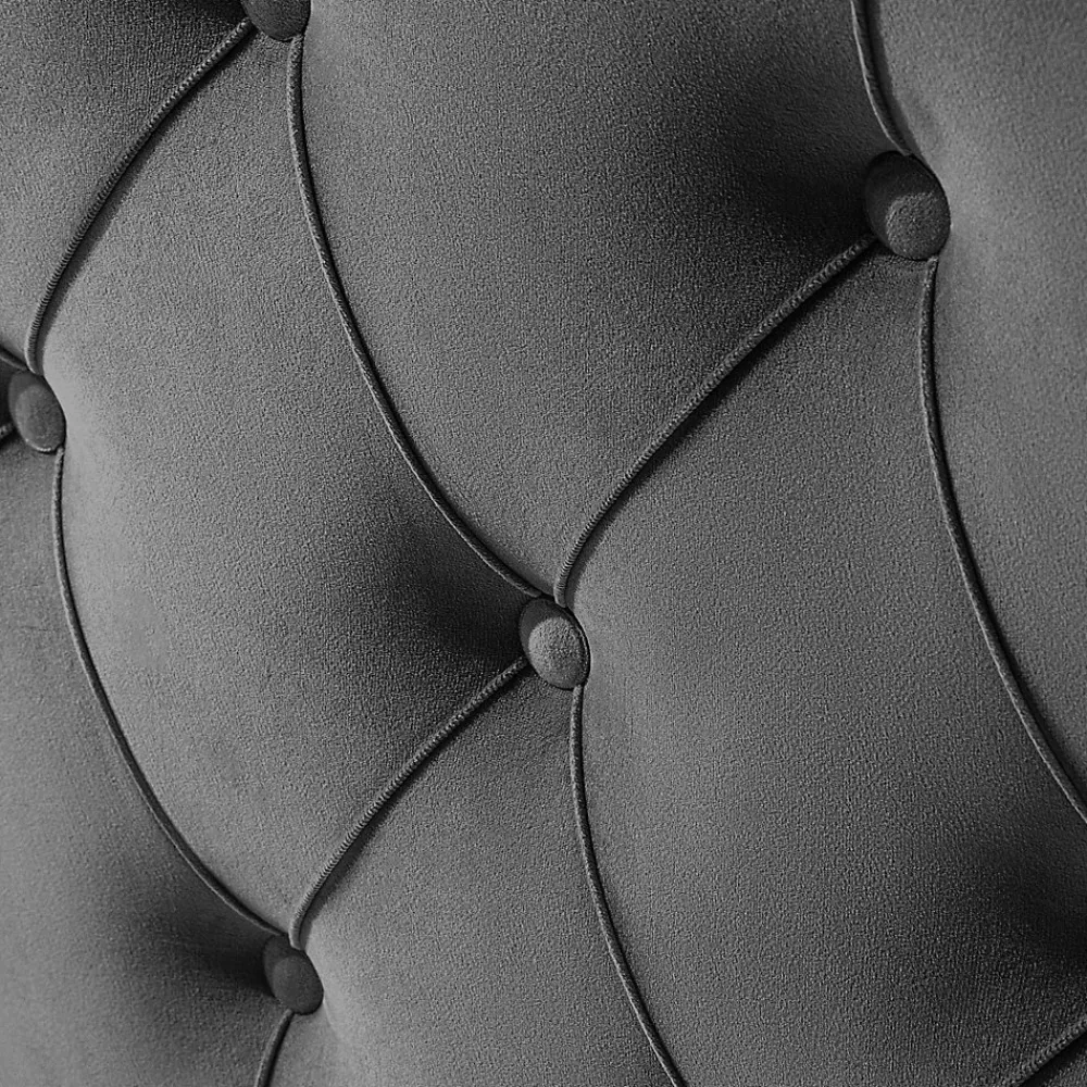 Konsimo Lit continental ARDEA 160x200 cm, tête de lit matelassée en velours, anthracite* Lit Double