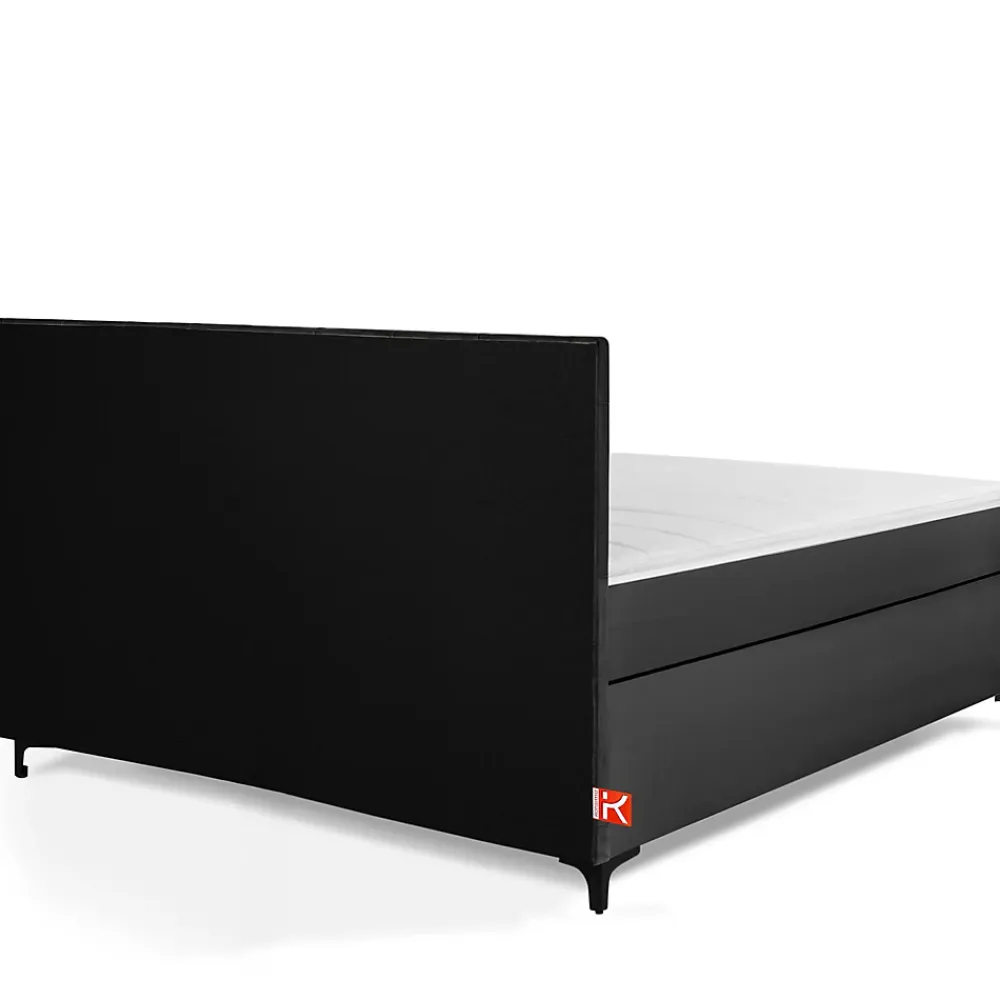 Konsimo Lit continental ARDEA 160x200 cm, tête de lit matelassée en velours, anthracite* Lit Double