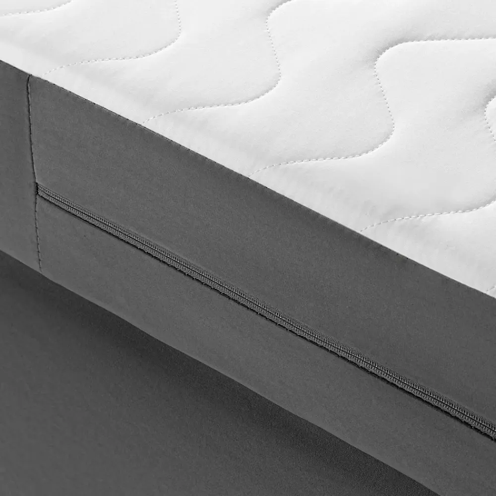 Konsimo Lit continental ARDEA 160x200 cm, tête de lit matelassée en velours, anthracite* Lit Double