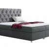 Mobilier1 Lit continental Baltimore 112, Double, Gris, Tissu, Disponible* Ensemble Sommier Et Matelas