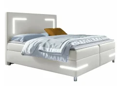 Lit continental Baltimore 173, Double, Blanc, Faux cuir, Disponible>Mobilier1 Hot
