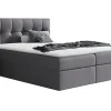 Lit continental Baltimore 128, Unique, Gris, Tissu, Disponible>Mobilier1 Outlet
