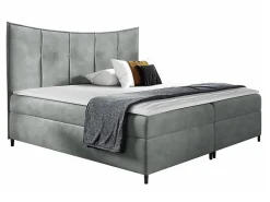 Lit continental Baltimore 178, Double, Gris, Tissu, Disponible>Mobilier1 Sale