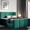 Mobilier1 Lit continental Baltimore 154, Double, Vert, Tissu, Disponible* Ensemble Sommier Et Matelas