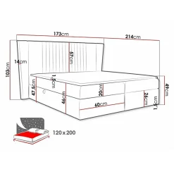 Mobilier1 Lit continental Baltimore 184, Unique, Vert, Tissu, Disponible* Ensemble Sommier Et Matelas