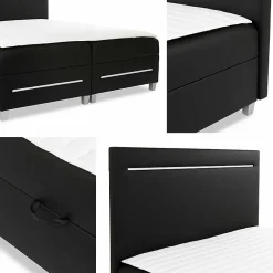 Lit continental Baltimore 174, Double, Blanc, Faux cuir, Disponible><noscript><img width=