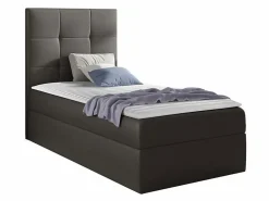 Lit continental Baltimore 180, Unique, Gris, Faux cuir, Disponible>Mobilier1 Best