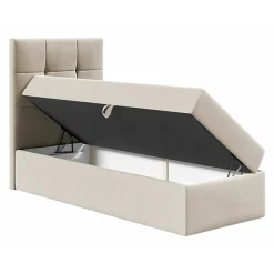 Lit continental Baltimore 180, Unique, Gris, Faux cuir, Disponible><noscript><img width=