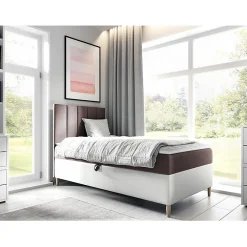 Mobilier1 Lit continental Baltimore 170, Unique, Pourpre, Faux cuir, Disponible* Ensemble Sommier Et Matelas