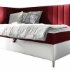Lit continental Baltimore 164, Unique, Rouge, Faux cuir, Disponible>Mobilier1
