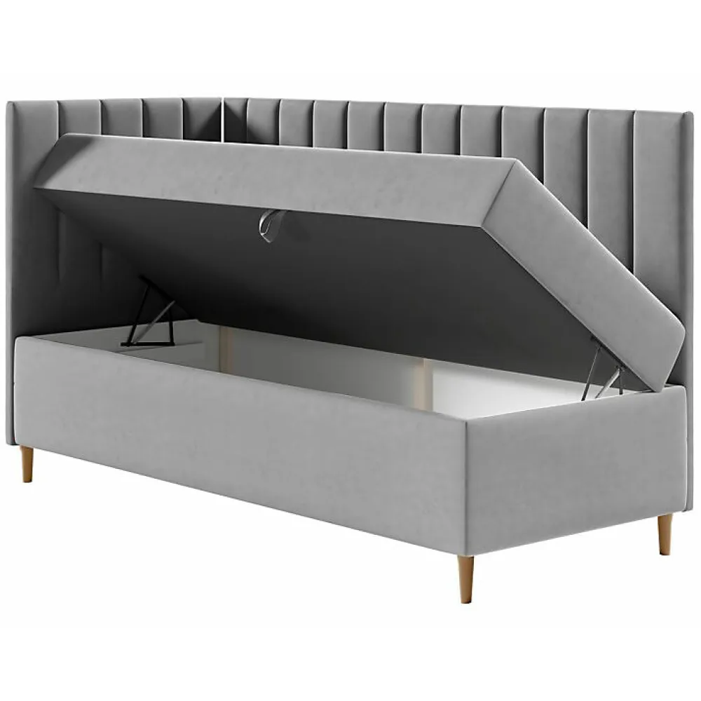 Lit continental Baltimore 164, Unique, Rouge, Faux cuir, Disponible>Mobilier1