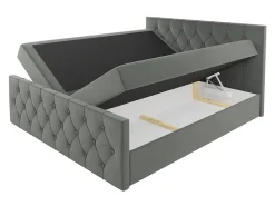 Mobilier1 Lit continental Baltimore 161, Unique, Rouge, Tissu, Disponible* Ensemble Sommier Et Matelas