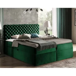 Lit continental Baltimore 148, Unique, Vert, Tissu, Disponible>Mobilier1 Sale