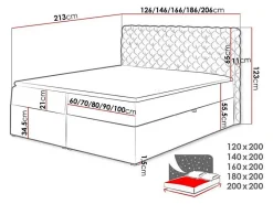 Lit continental Baltimore 148, Unique, Vert, Tissu, Disponible><noscript><img width=