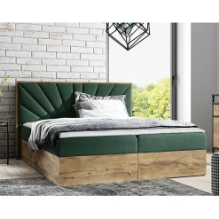 Lit continental Baltimore 191, Double, Vert, Tissu, Disponible>Mobilier1 Outlet