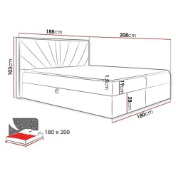 Lit continental Baltimore 191, Double, Vert, Tissu, Disponible><noscript><img width=