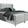 Lit continental Baltimore 185, Unique, Gris, Tissu, Disponible>Mobilier1 Hot