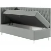 Mobilier1 Lit continental Baltimore 167, Unique, Gris, Faux cuir, Disponible* Ensemble Sommier Et Matelas