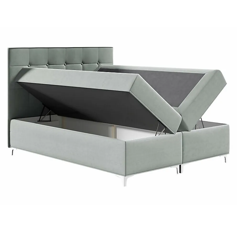 Lit continental Baltimore 185, Double, Marron, Tissu, Disponible>Mobilier1 Outlet