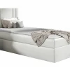 Lit continental Baltimore 179, Unique, Blanc, Faux cuir, Disponible>Mobilier1 Outlet