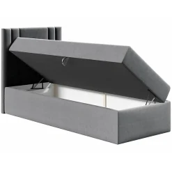 Lit continental Baltimore 179, Unique, Blanc, Faux cuir, Disponible><noscript><img width=