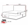 Mobilier1 Lit continental Baltimore 163, Double, Gris, Tissu, Disponible* Ensemble Sommier Et Matelas